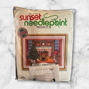 Vintage Sunset needlepoint Christmas Eve #6080 (started)